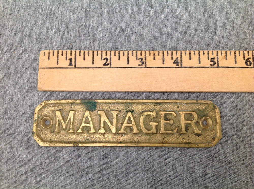Brass "Manager" Plaque