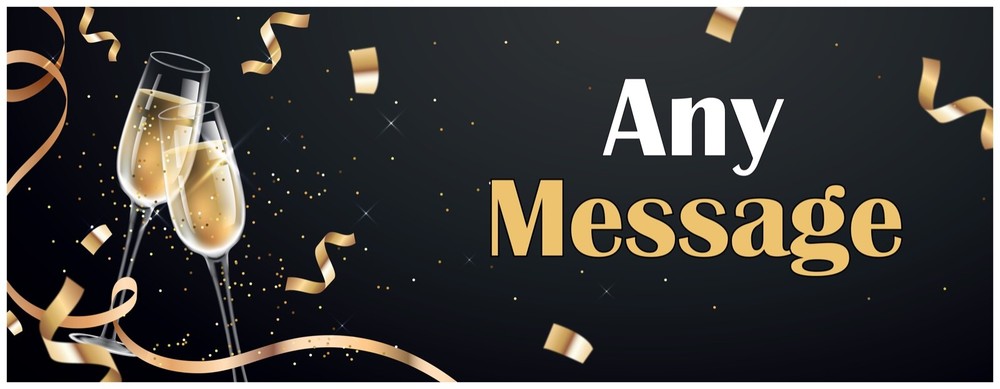 2 PERSONALISED NEW YEAR CELEBRATION BANNERS - ANY MESSAGE