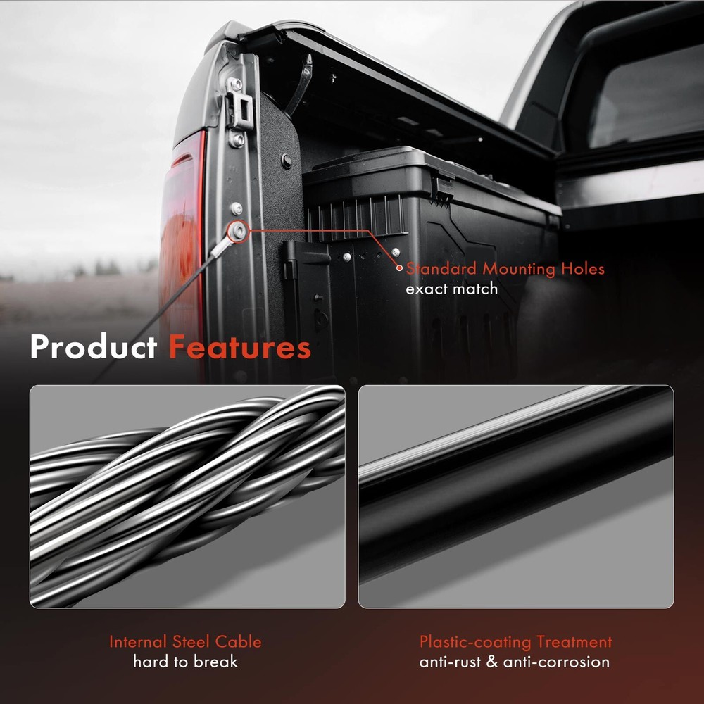 2Pcs Tailgate Support Cable for Chevy Colorado GMC Canyon 2004-2012 Left & Right