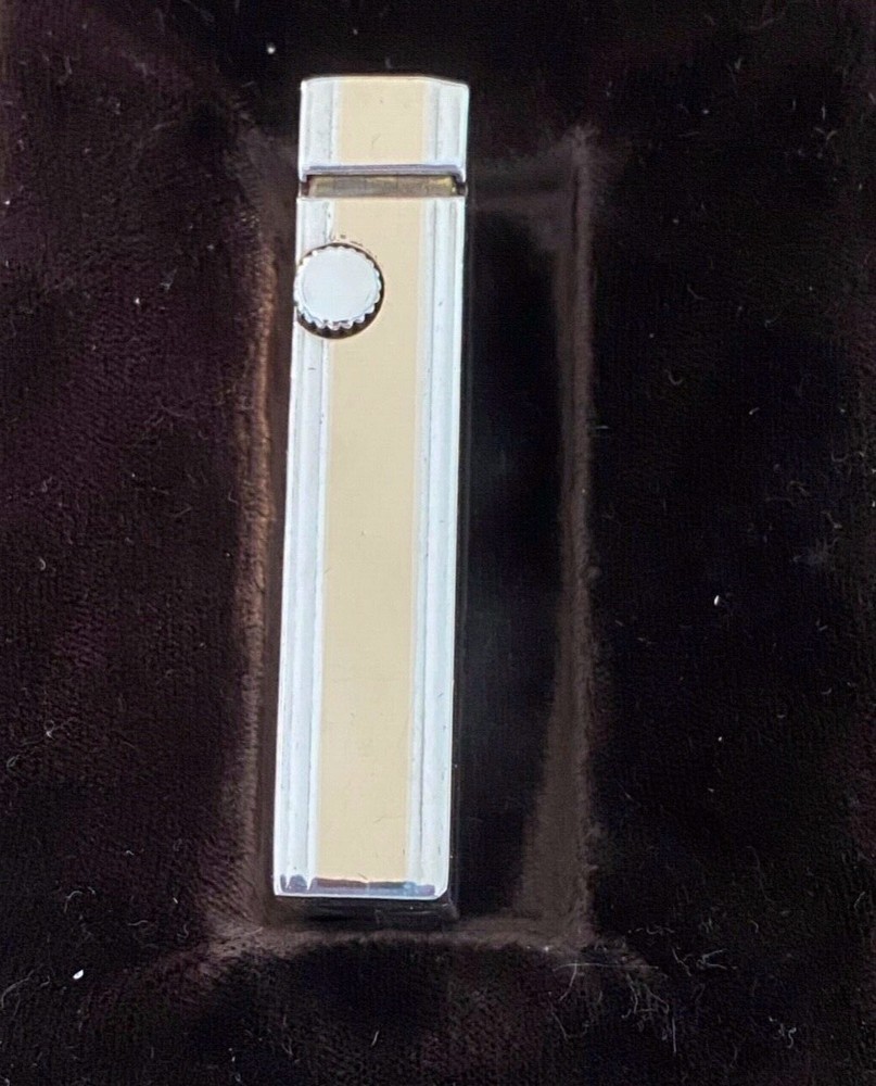 SOLID 925 STERLING SILVER /14K GOLD BUTANE DUNHILL CIGARETTE LIGHTER