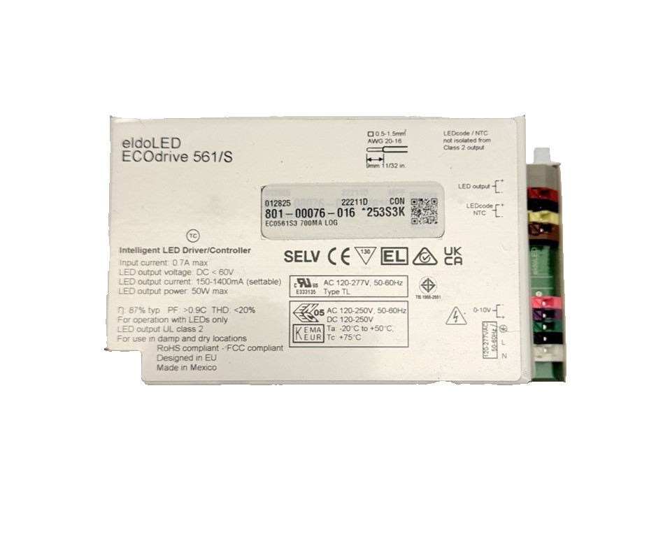 eldoLED ECOdrive 561/S, 801-00076-016 INTELLIGENT LED DRIVER/CONTROLLER