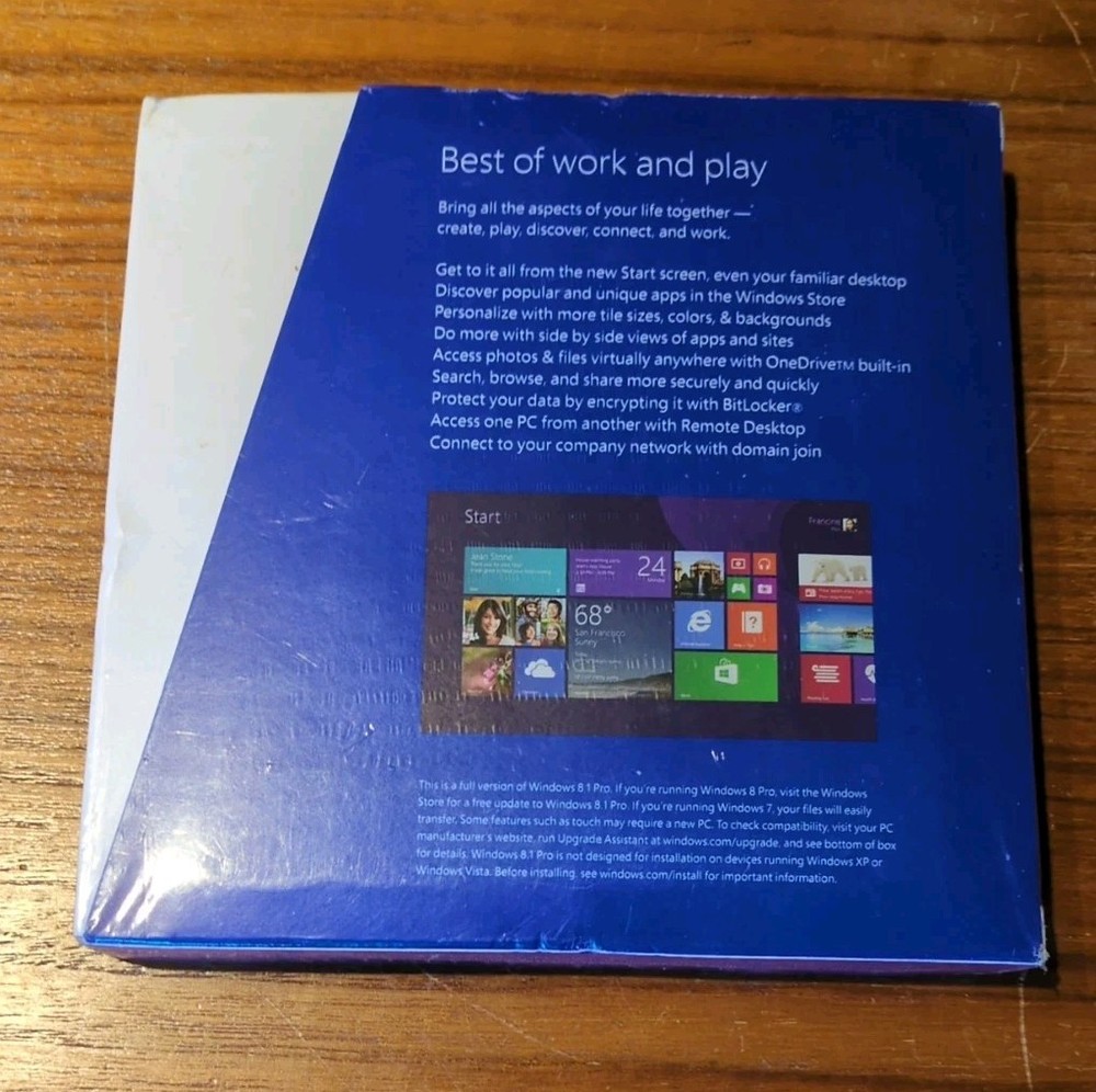 MICROSOFT WINDOWS 8.1 PRO OEM DVD SOFTWARE incl Windows 8.1 update- SEALED