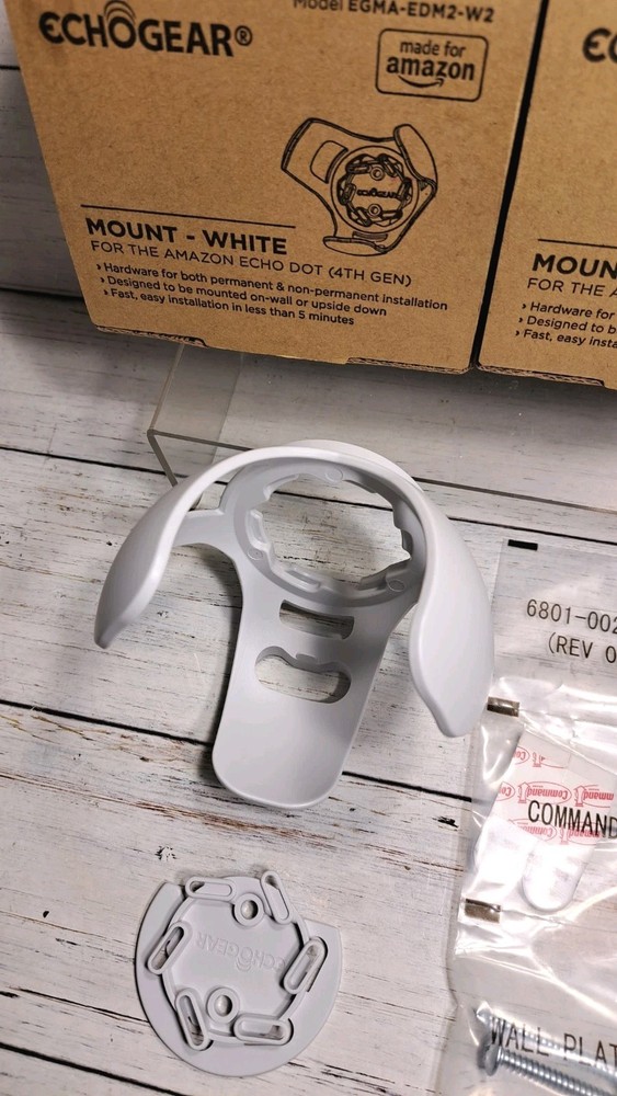 Wall Mount White for Amazon Echo Dot 4th generation 2 Pack