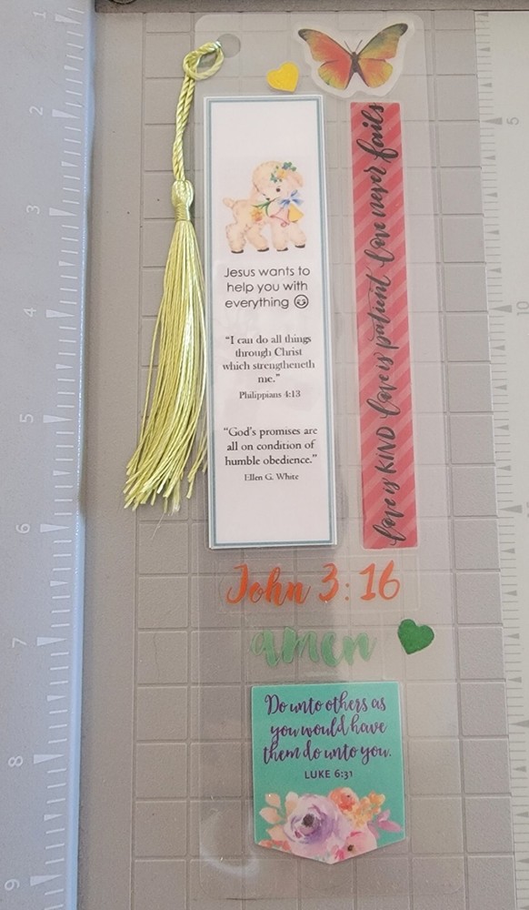 Religious Laminated Bookmark with Bible Scripture and Ellen White Quote