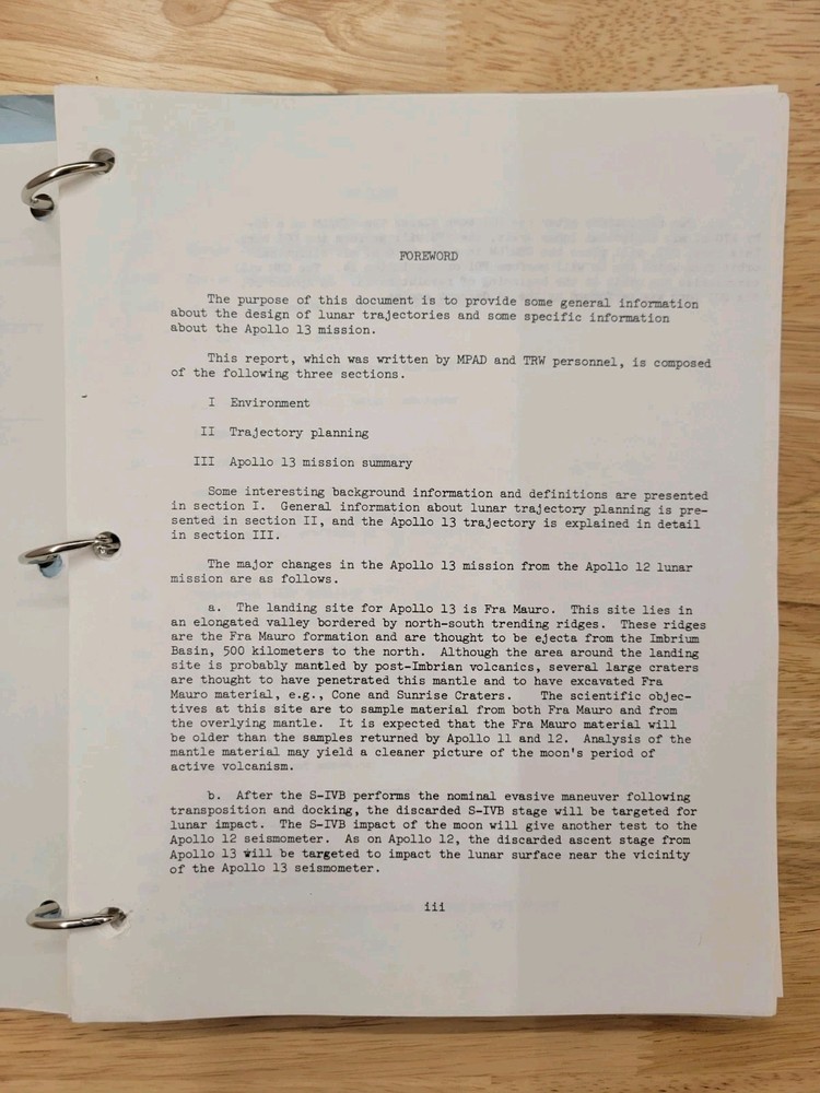 1970 Apollo 13 Lunar Trajectory Notes NASA Internal Note Flight Director