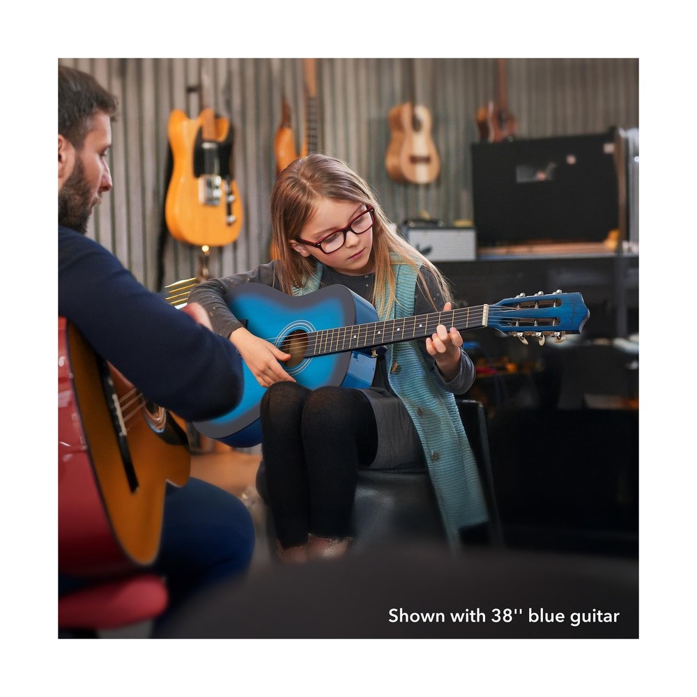 Ashthorpe 38-inch Beginner Acoustic Guitar Package (Black), Basic Starter Kit...