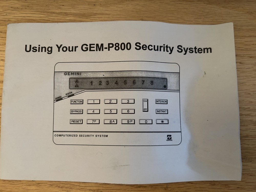 Napco Gemini Security Case with GEM-P800 Control Board & Manual - USED & WORKING