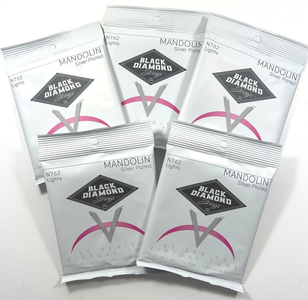 Black Diamond Mandolin Strings 5 Sets Silver Wound Loop End .0095-.035