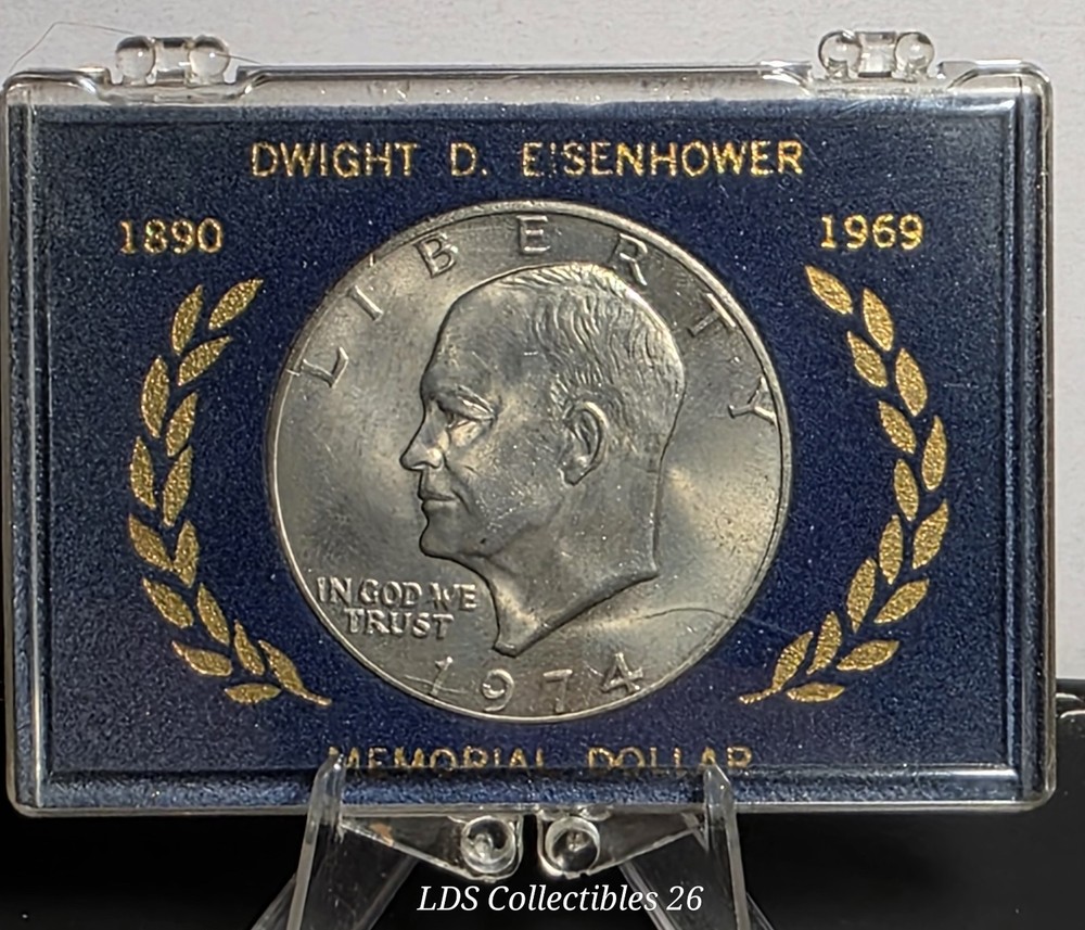 Uncirculated 1974 Commemorative $1 Eisenhower Dollar In Hard Case