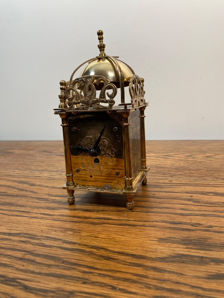VINTAGE BRASS SMITHS MECHANICAL LANTERN CLOCK