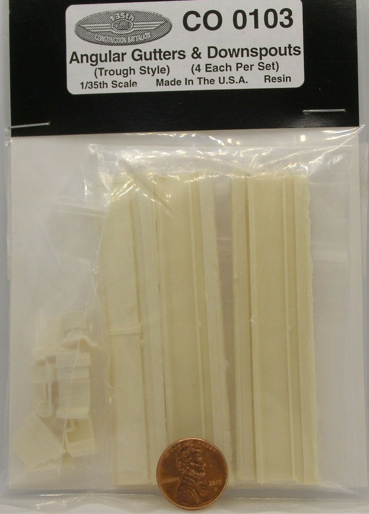 135th Construction Battalion 1:35 Resin CO 0103 Angular Gutters & Downspouts