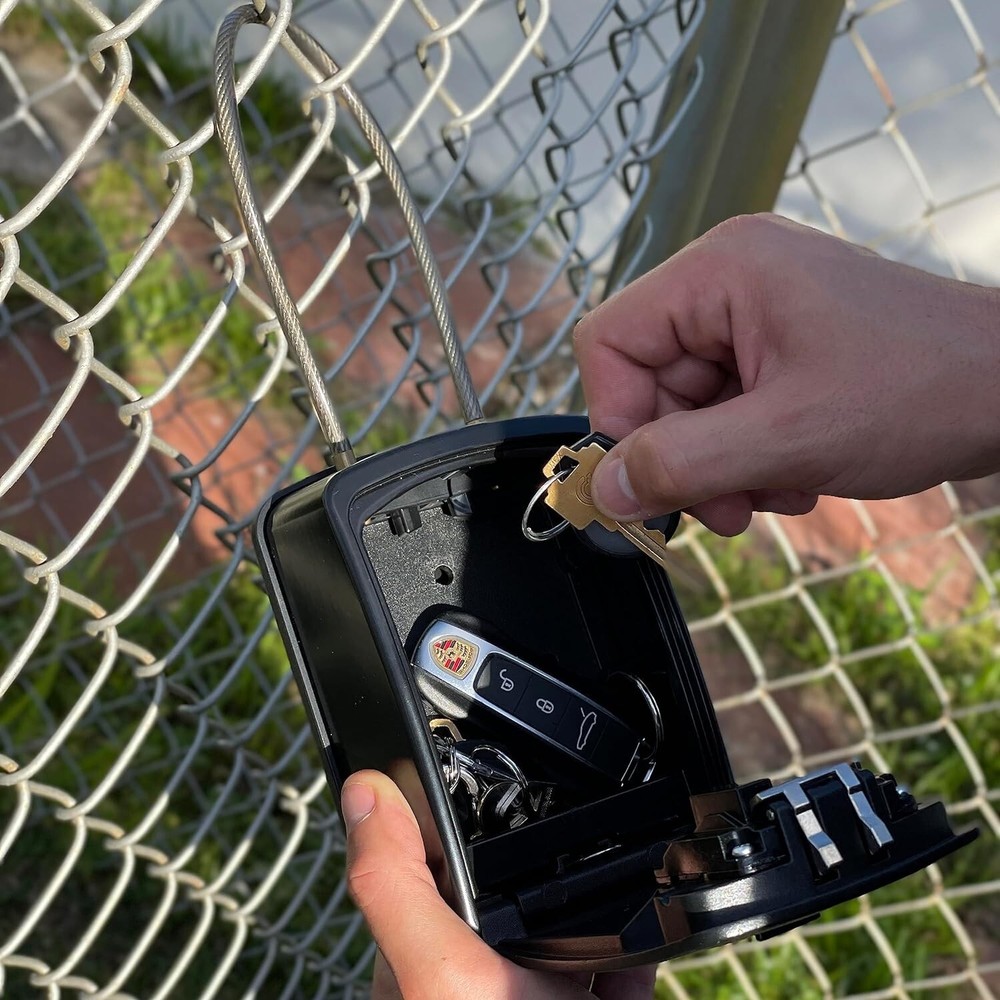 Versatile Key Storage Solution: Removable Cable Shackle Lockbox for All Settings