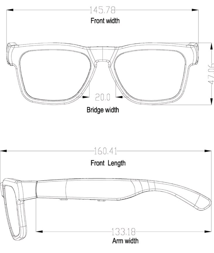 OHO Smart Glasses Black/Black Glasses