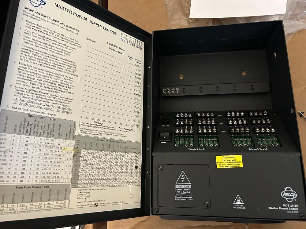Pelco MCS16-20 Master Power Supply Unused
