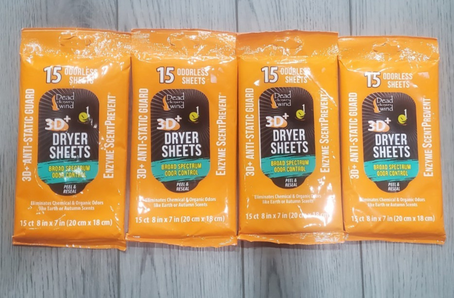 Dead Down Wind 3D + Broad Spectrum Oror Control Orderless Dryer Sheets