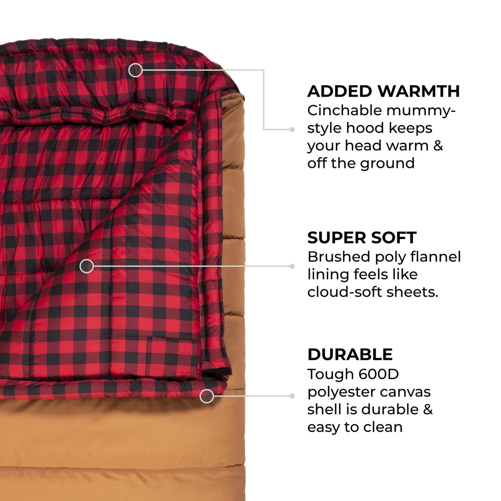 Teton 0F Degree Deer Hunter Sleeping Bag. Warm and Comfortable Camping Sleep...