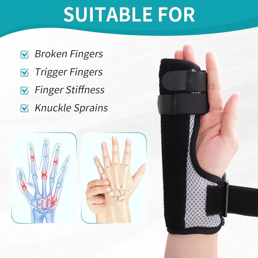 Trigger Finger Splint - Multi-Finger Brace, Adjustable Hand&Wrist Support