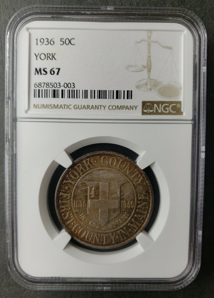 1936 50c York Commemorative Silver Half Dollar NGC MS67