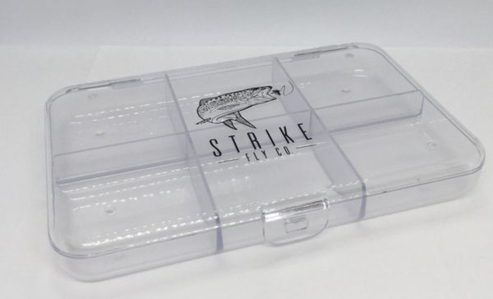 Large Clear 6 Compartment Fly Box- Strike Fly Company