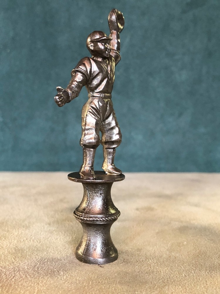 Baseball Player Catching Ball Pipe Tamper, Solid Fine Pewter