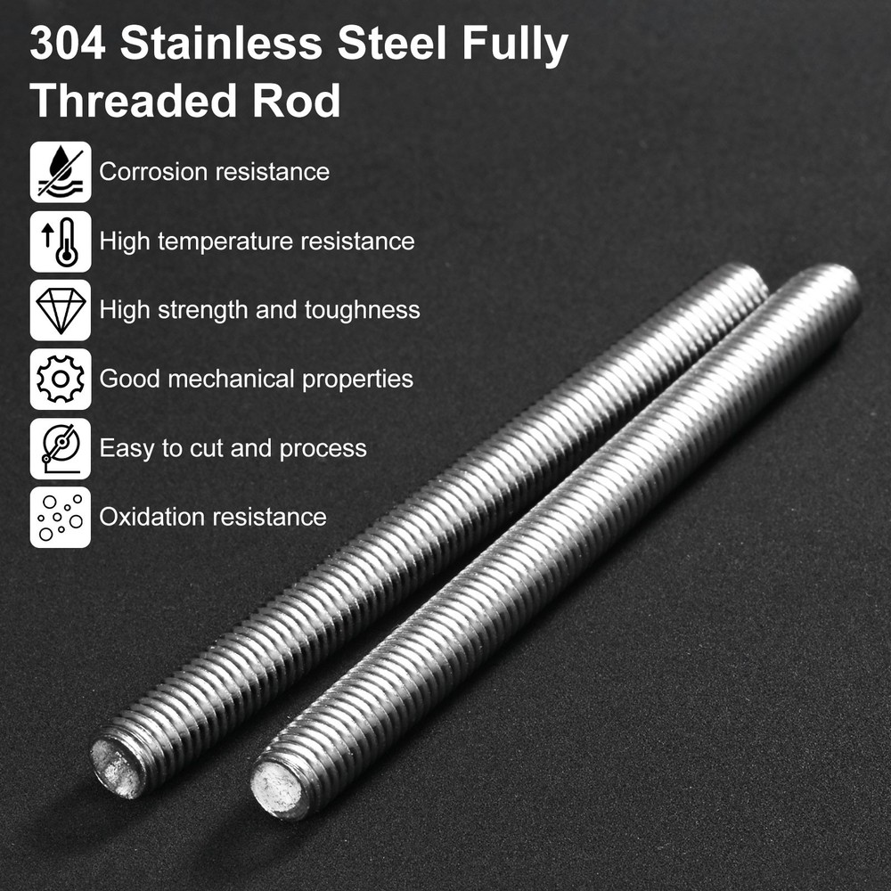 10-Set Fully Threaded Rod, M3x25mm Right Hand Thread Bar Studs with Nuts