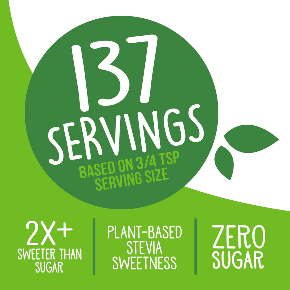 Natural Stevia Sugar Substitute – Zero Calories, 17 oz Refill