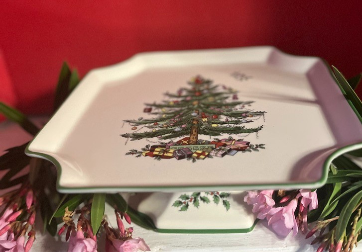 Spode Footed Christmas Cake Stand