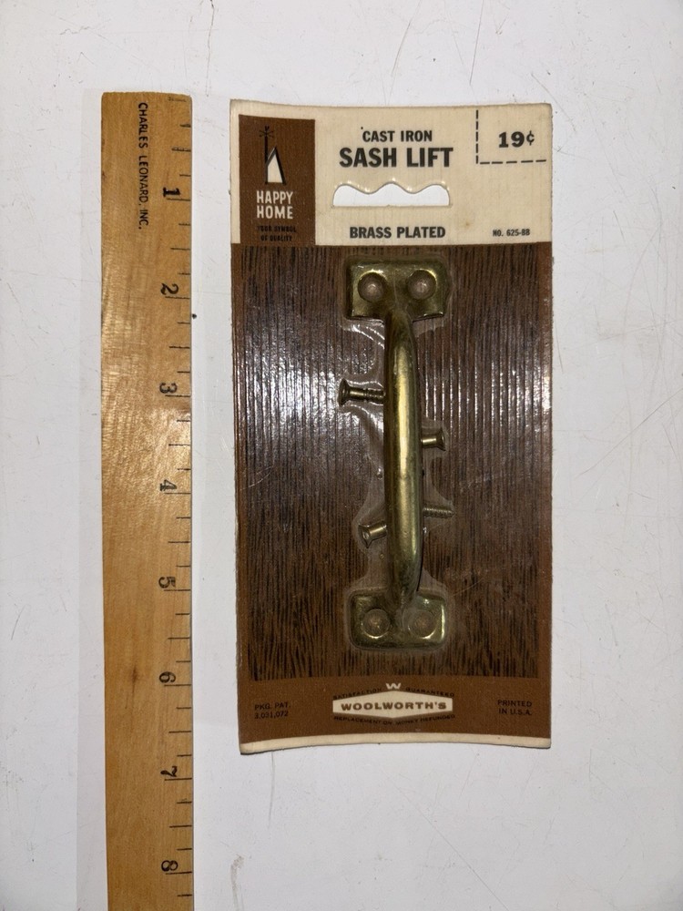 Cast Iron Sash Lift - Brass Plated