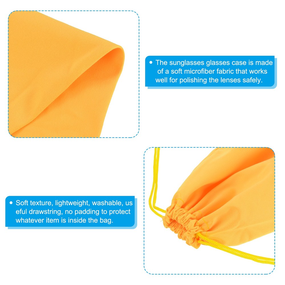 Ski Goggle Bag, 4 Pack Microfiber Snow Goggles Case Drawstring Pouch Yellow