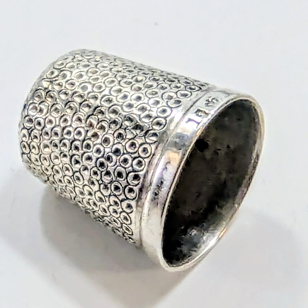 Antique Sterling Silver Thimble England Size 11