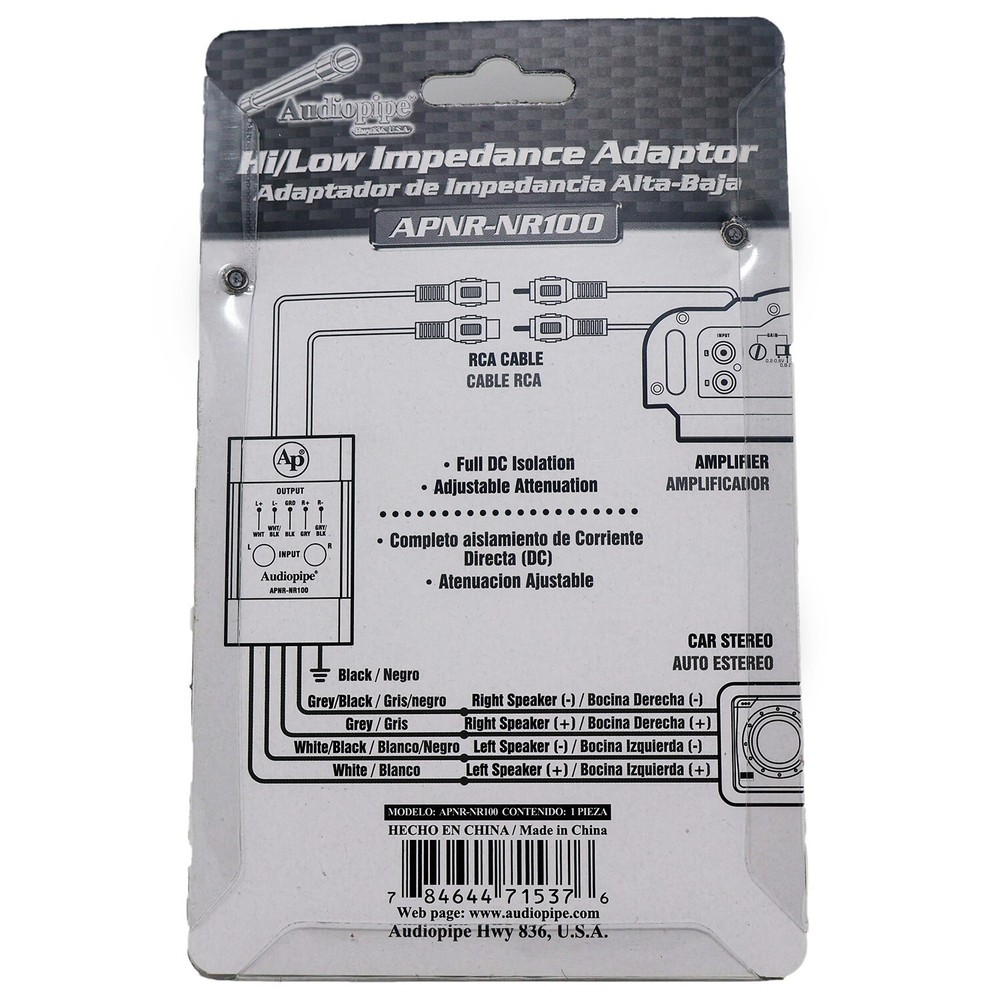 Installation Solutions Hi/Low Impedance Adaptor - APNR-NR100