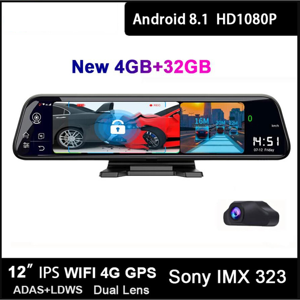 4G Android 8.1 Dashboard car DVR Video Recorder GPS Navigation wifi Dash camera