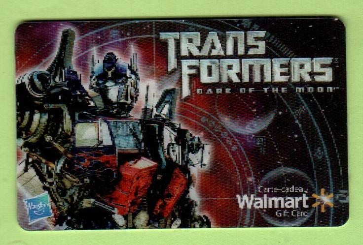WALMART ( Canada ) Transformers Dark Moon 2011 Lenticular Gift Card ( $0 )