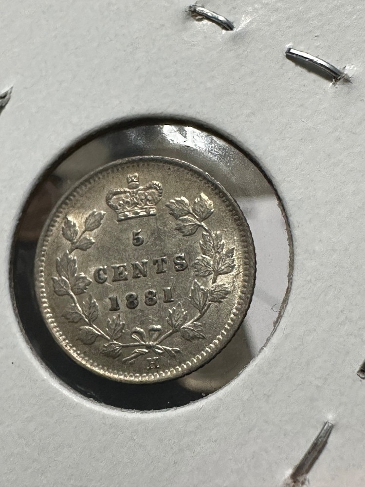 1881H Canada 5 Cents AU