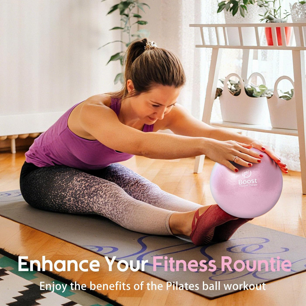 Small Exercise Ball with Pump, 9 Inch Mini Pilates Ball with Exercise Guide, Sma