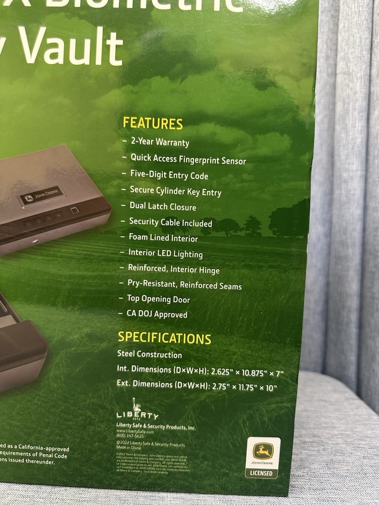 john deere JDV-150X Biometric Security Vault