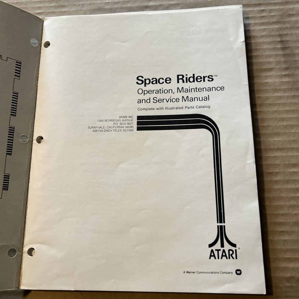 original Space Rider Atari pinball MACHINE manual
