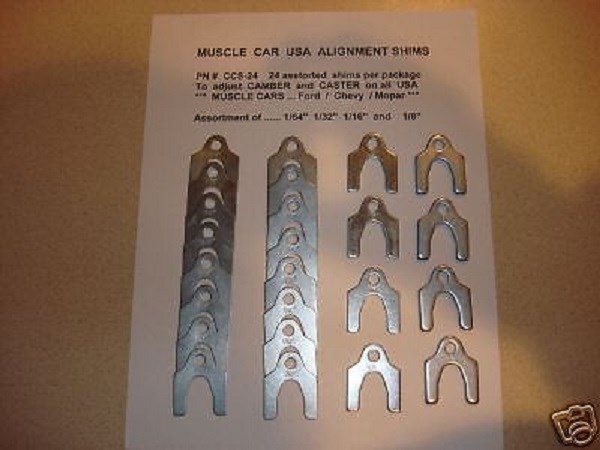 Front End Alignment Shims, Mustang, Camaro, Chevelle, Nova, Impala, Caprice 5d