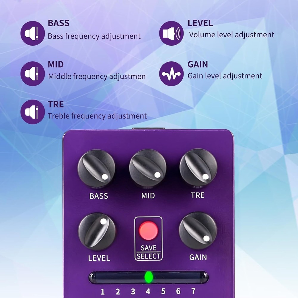 FS06 Digital Preamp Pedal with 7 Versatile Models & Cabinet Simulation