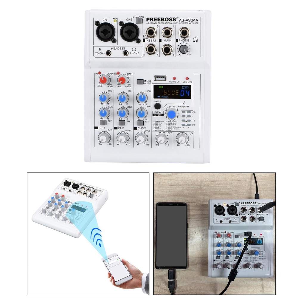 Live  4 Channel  Mixer Mobile Phone Computer Small Mixer
