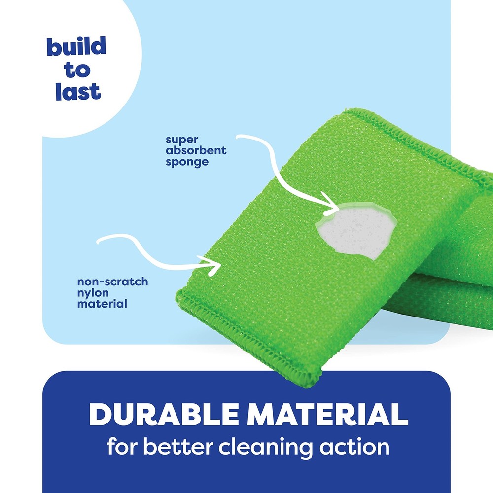 SCRUBIT Multi-Purpose Dish Scrub Sponge, Non Scratch Scouring Pads, Cleaning ...