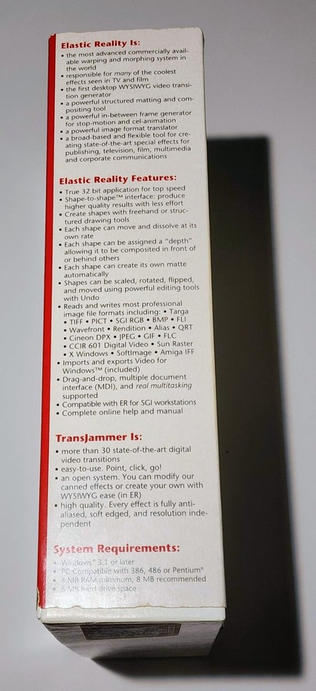 Elastic Reality — Professional Warping & Morphing Software for Windows 1994