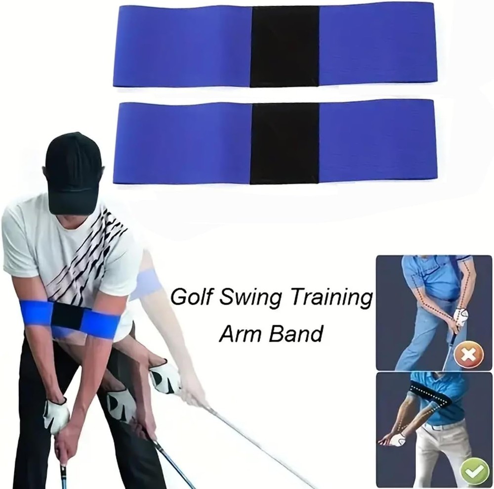 2-Pack Golf Swing Connector Band - Swing Plane Trainer for Arm Sync & Posture Co
