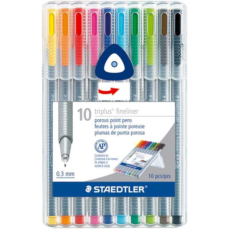 Triplus Fineliner Pens 10/Pkg Multi