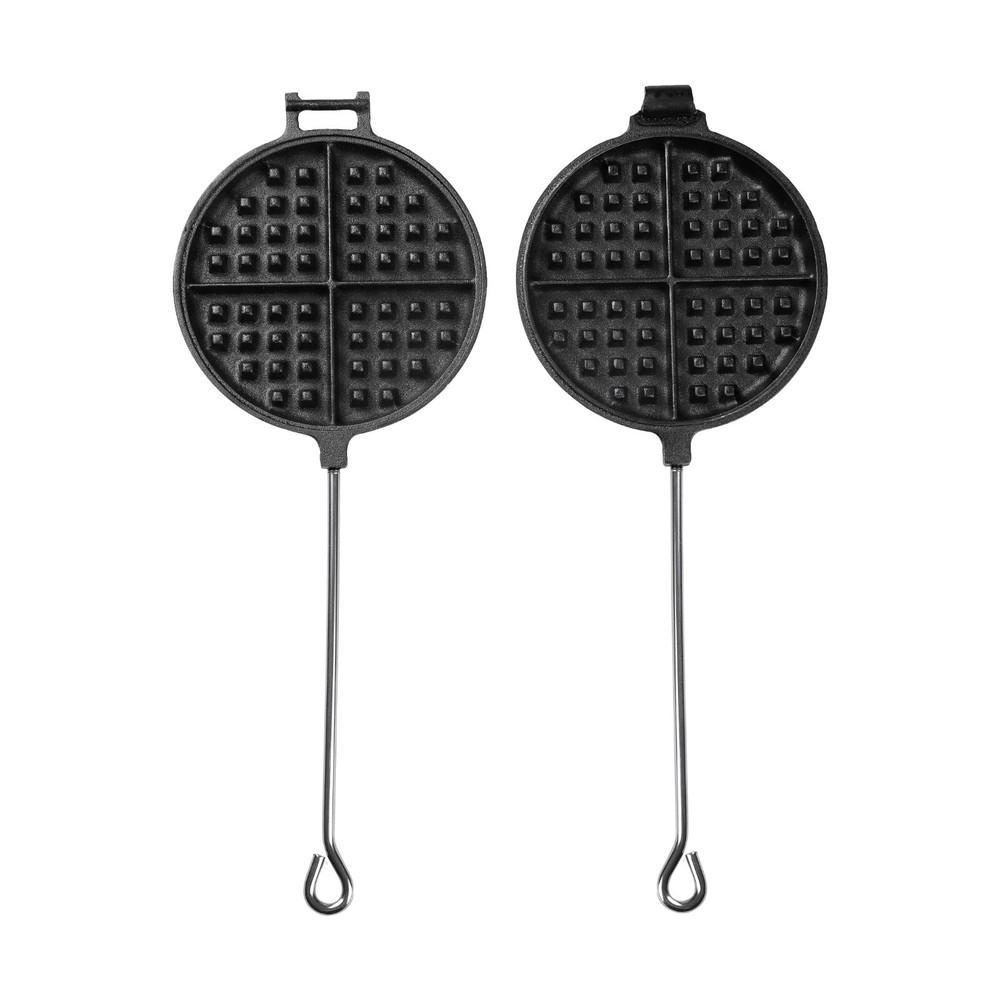 Cast Iron Waffle Maker with Handle Hoder and Basting Brush
