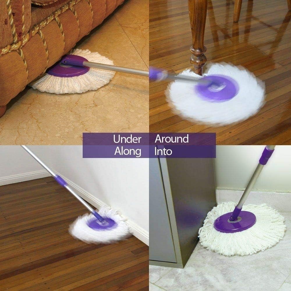 3-Pack Microfiber Spin Mop Replacement Heads for Universal 360 Mop Systems