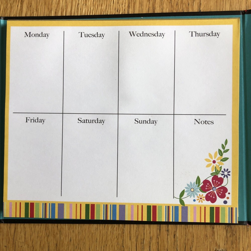 WEEKLY ORGANIZER STATIONERY NOTE PAD BOOK UNDATED STICKY NOTES “S”MONOGRAM