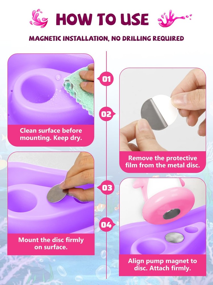 Dolphin Water Table Pump with Magnetic Base No Drill 3H Runtime Continuous Fl...