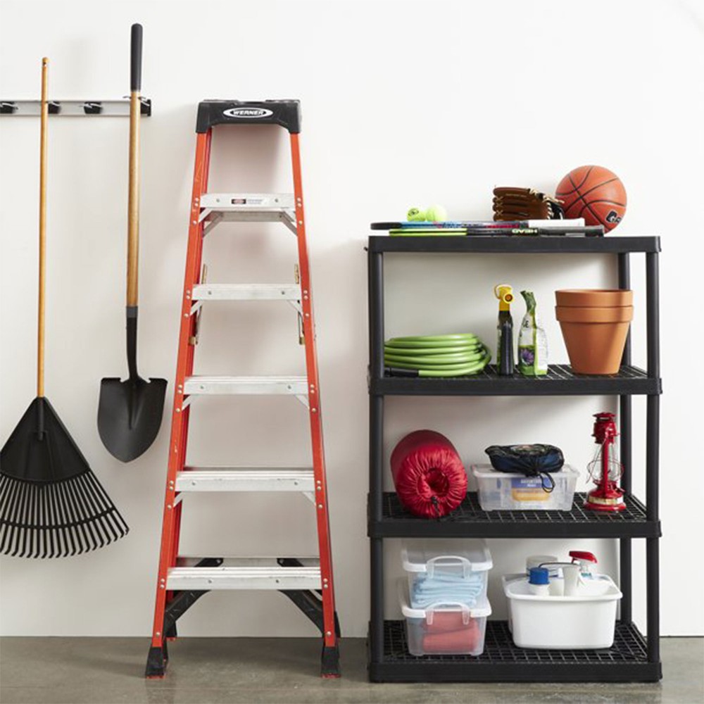 Gracious Living 4 Shelf Fixed Height Ventilated Heavy Duty Storage Unit (2 Pack)