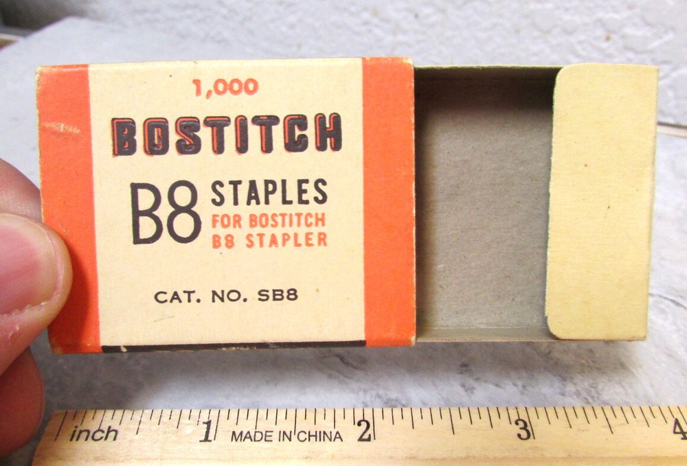 Vintage Empty old box Bostitch B8 staples, nice graphics, fun decor box